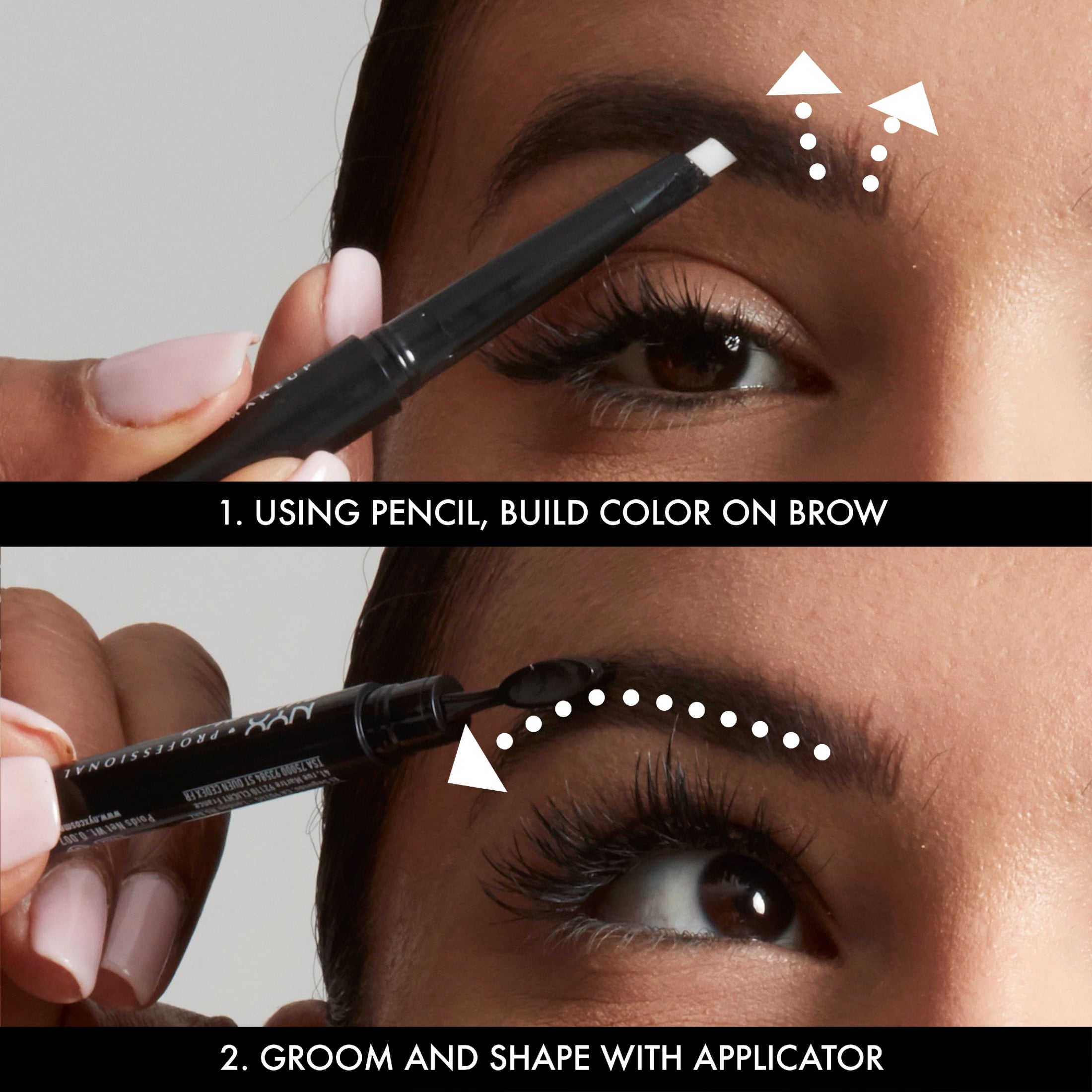 (3 pack) NYX Professional Makeup Fill & Fluff Dual-Ended Eyebrow Pencil Pomade, Blonde, 0.007 oz