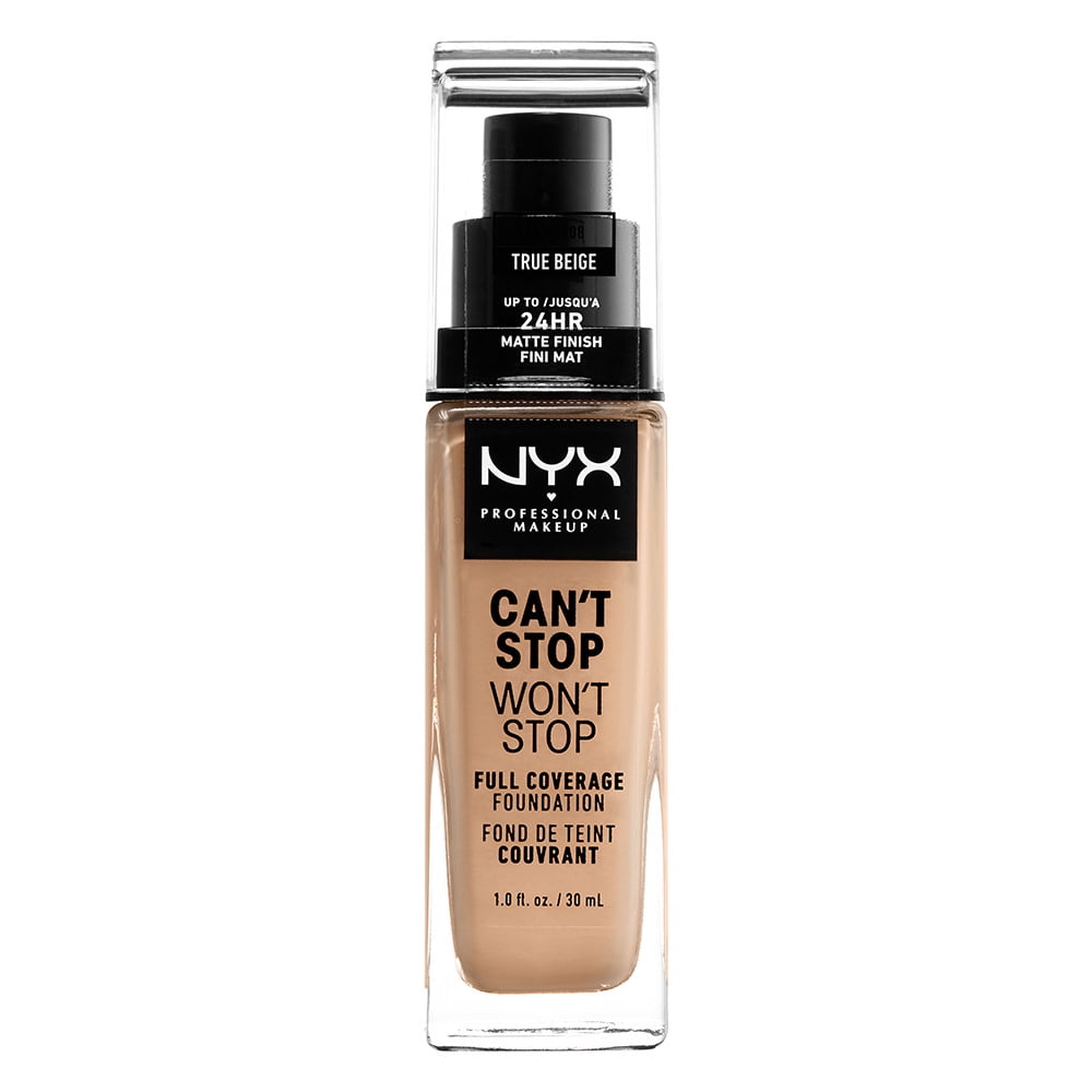NYX Professional Makeup Can't Stop Won't Stop 24hr Full Coverage Liquid Foundation, Matte Finish, Waterproof, Porcelain