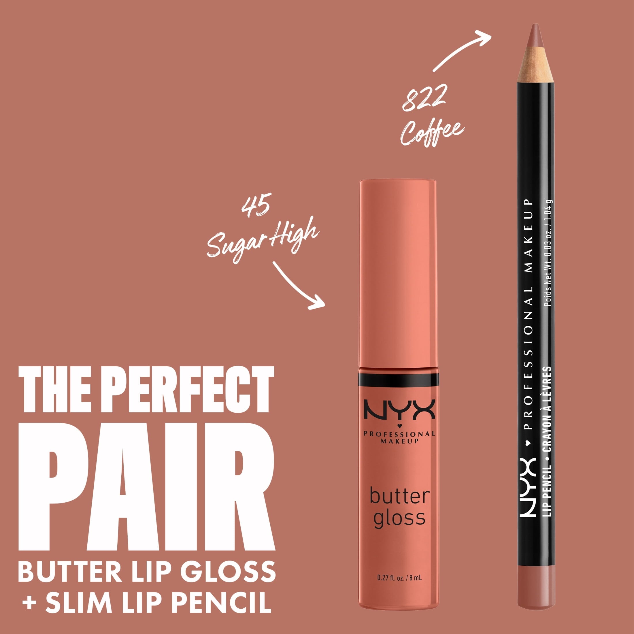 (2 pack) NYX Professional Makeup Butter Gloss, Non-Sticky Lip Gloss, Sugar High, 0.27 Oz