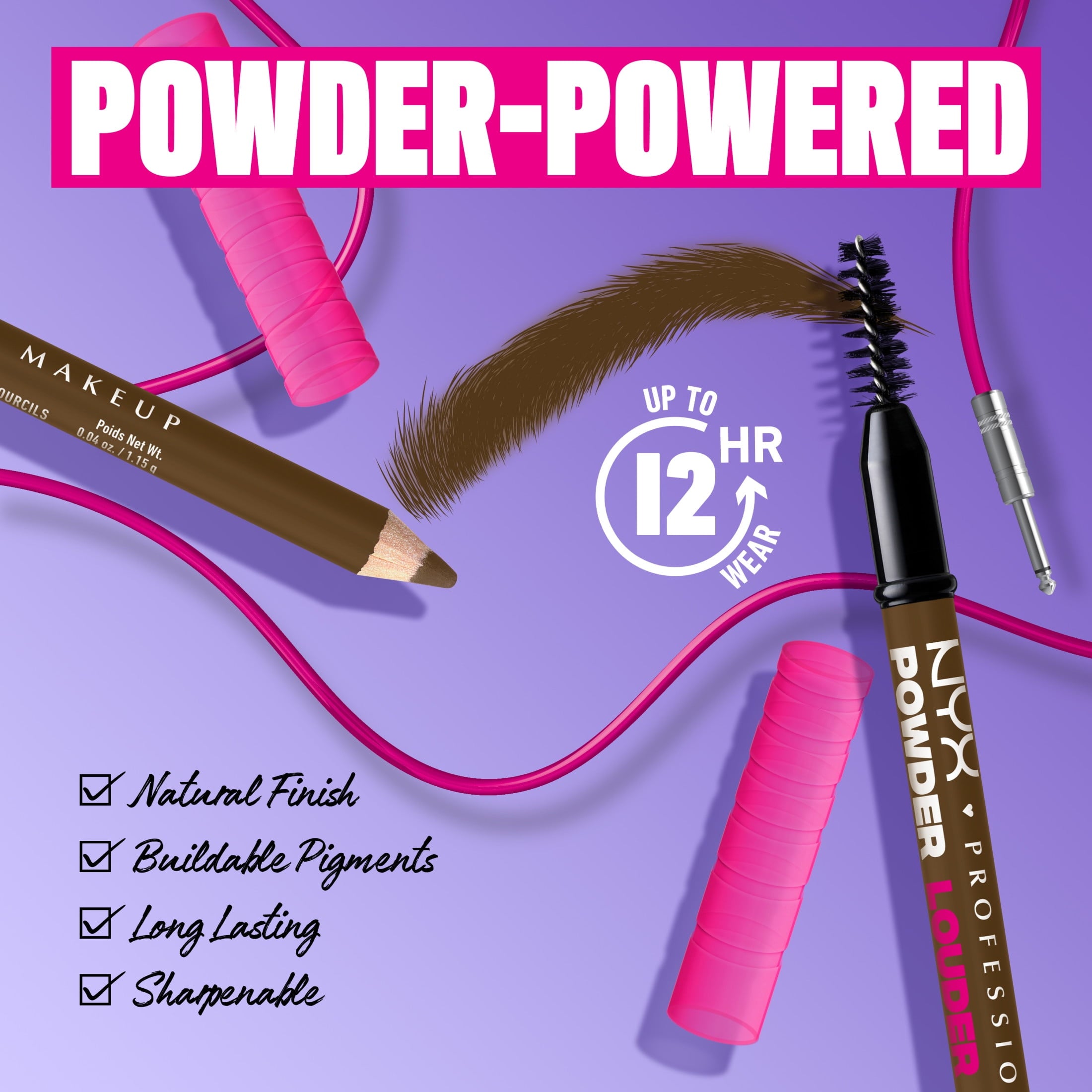 NYX Professional Makeup Brow Powder Louder, Brow Pencil, Soft Brown, 1 Count, Soft Brown, 0.04 oz
