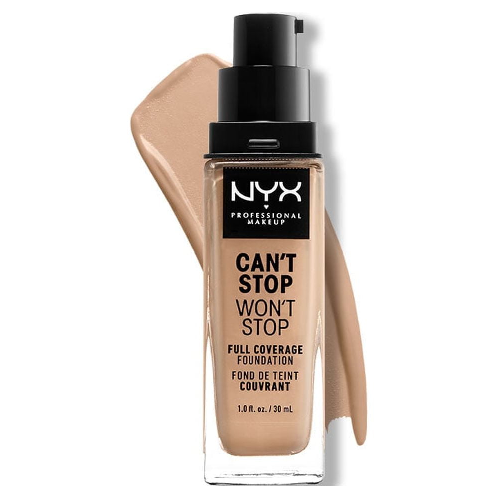 NYX Professional Makeup Can't Stop Won't Stop 24hr Full Coverage Liquid Foundation, Matte Finish, Waterproof, Porcelain
