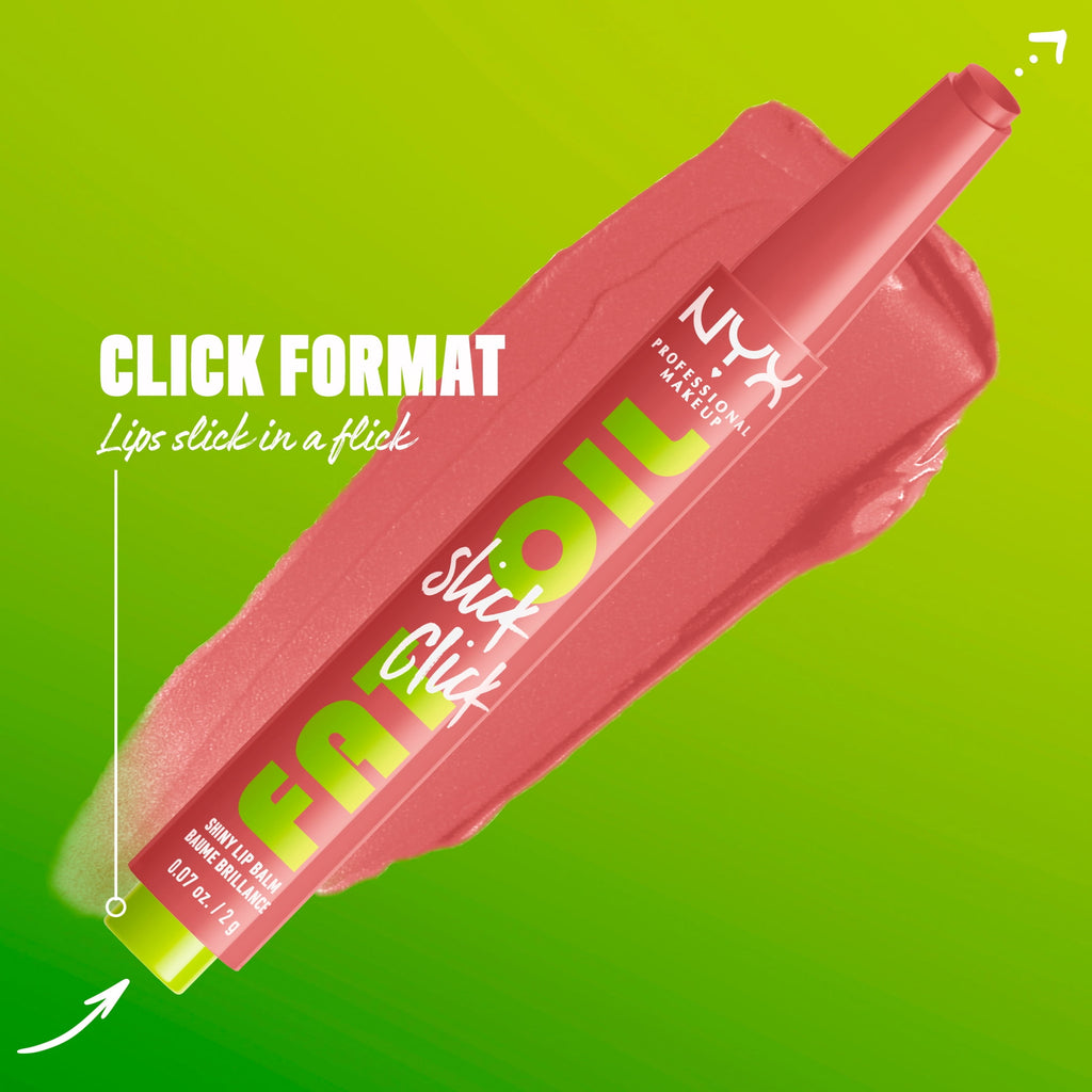 NYX Professional Makeup Fat Oil Slick Click Hydrating Tinted Lip Gloss with Lightweight Hydration, Caption This, 0.07 oz