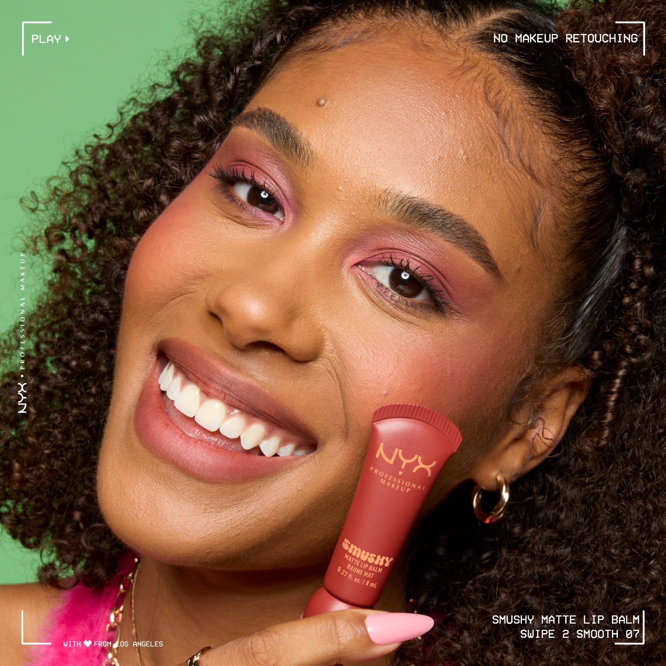 NYX Professional Makeup Smushy Matte Lip Balm, Swipe 2 Smooth, Cherry Cola Brown, 0.27 fl oz