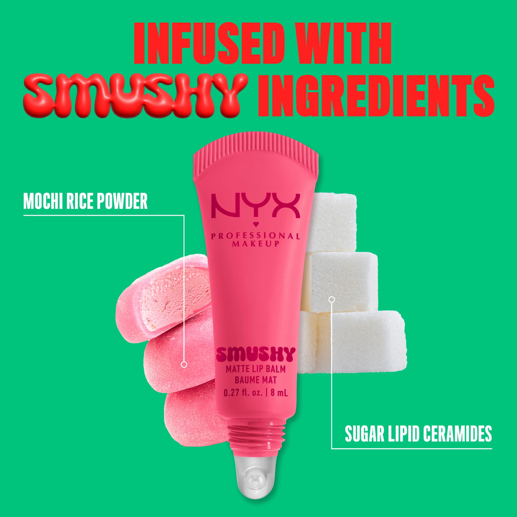 NYX Professional Makeup Smushy Matte Lip Balm, Swipe Sesh, Light Dusty Rose, 0.27 fl oz