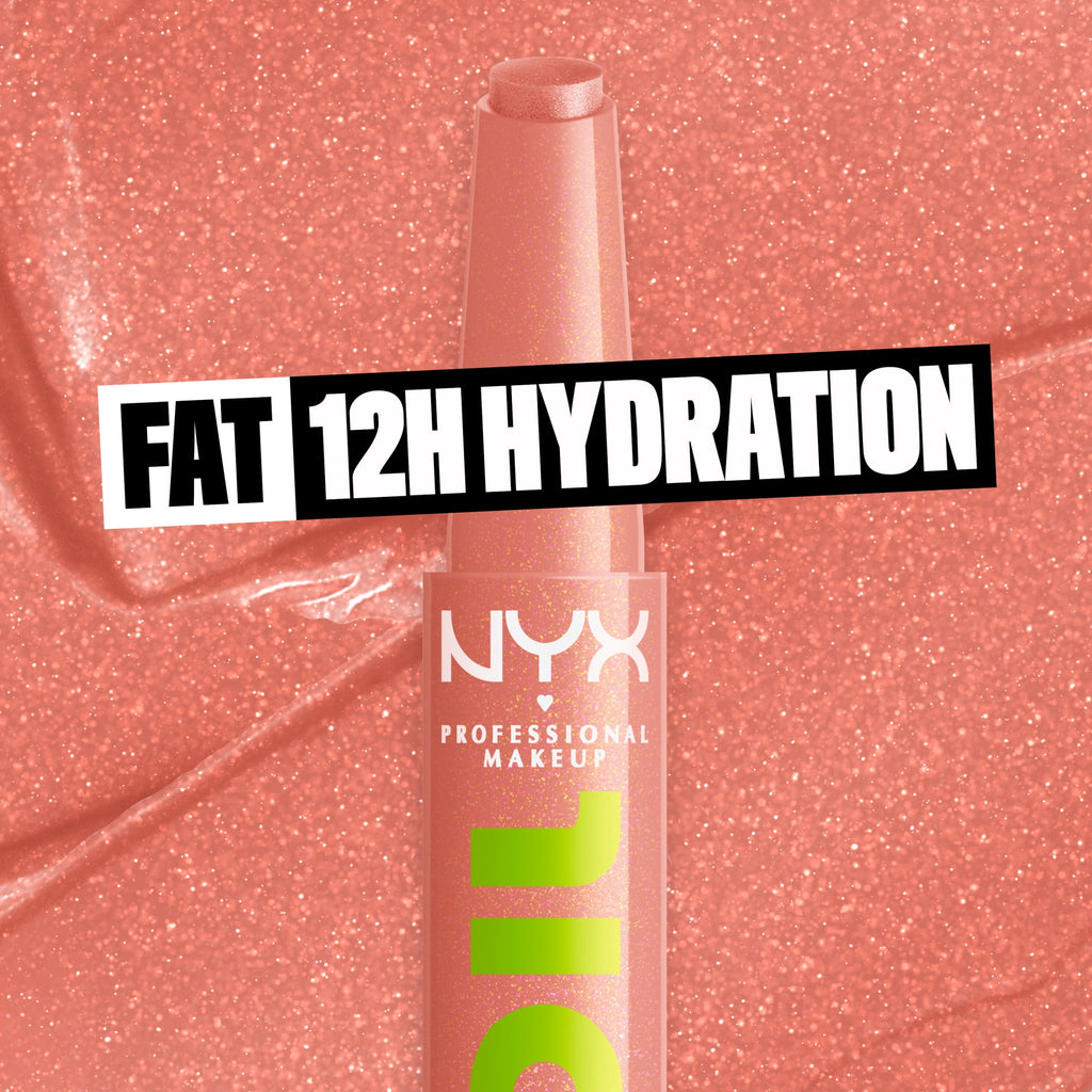 NYX Professional Makeup Fat Oil Slick Click Hydrating Tinted Lip Gloss with Lightweight Hydration, Group Chat, 0.07 oz