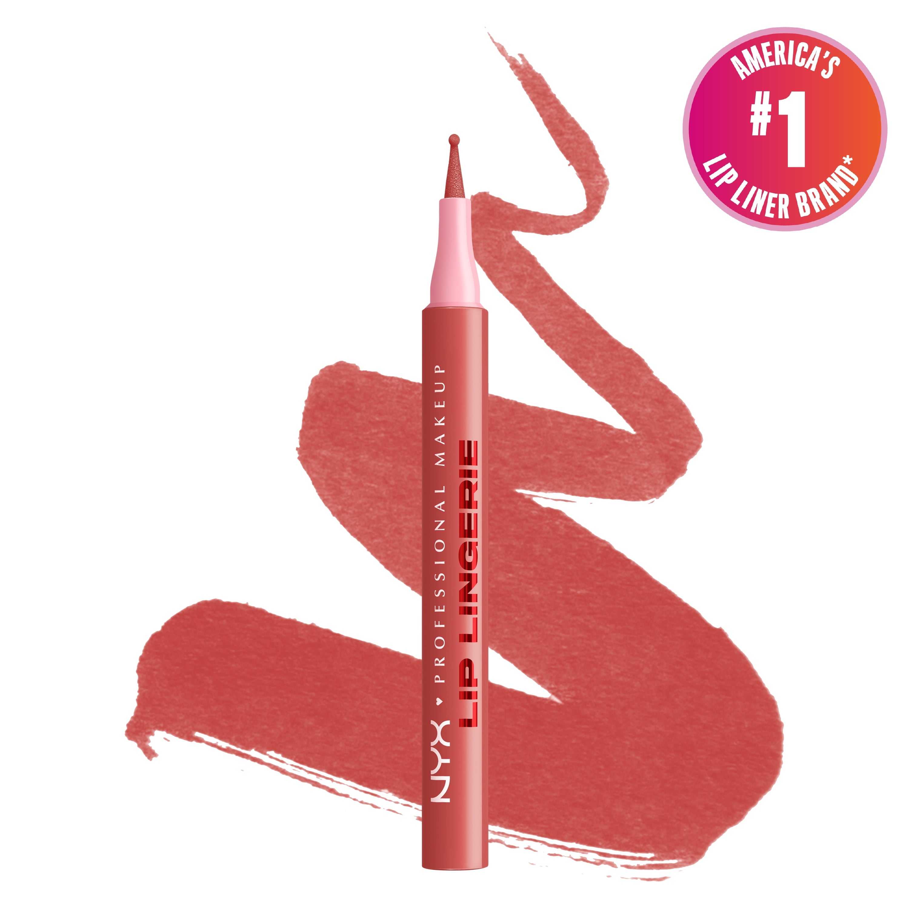 NYX Professional Makeup Lip Lingerie Lip Liner Stain, Waterproof Lip Color, Send Nudes, 0.03 fl oz