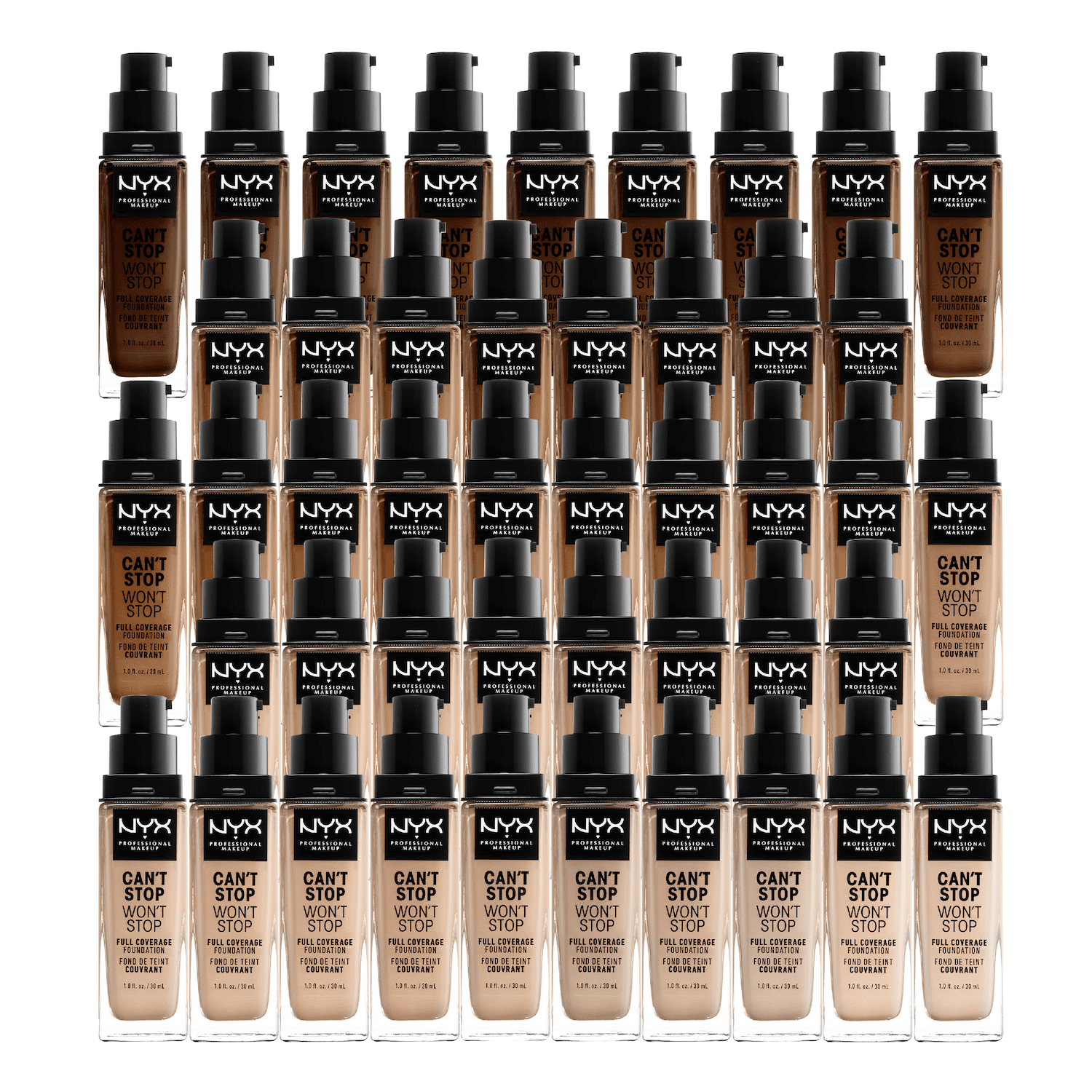 NYX Professional Makeup Can't Stop Won't Stop 24hr Full Coverage Liquid Foundation, Matte Finish, Waterproof, Golden