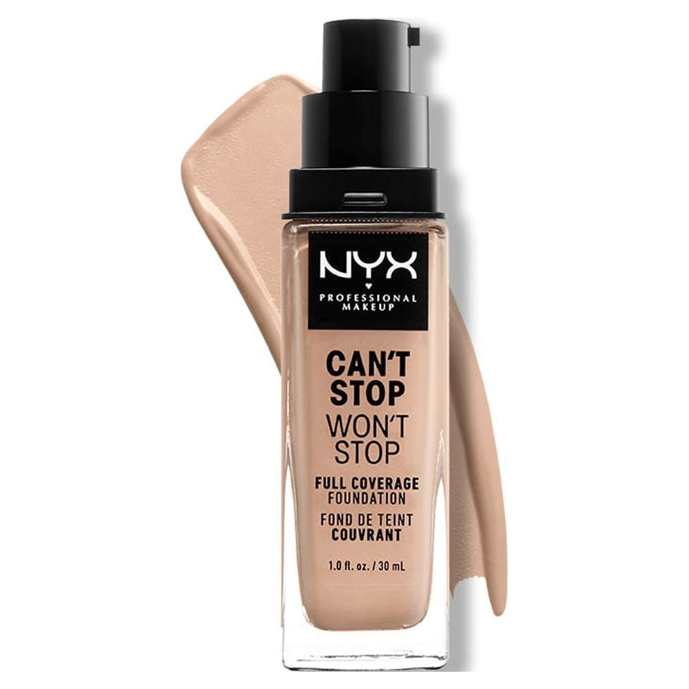 NYX Professional Makeup Can't Stop Won't Stop 24hr Full Coverage Liquid Foundation, Matte Finish, Waterproof, Porcelain