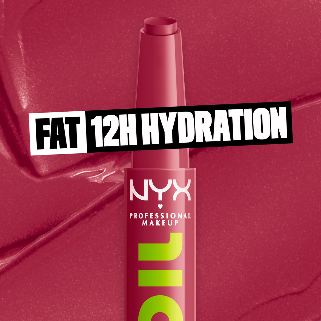 NYX Professional Makeup Fat Oil Slick Click Hydrating Tinted Lip Gloss with Lightweight Hydration, In The Drafts, 0.07 oz