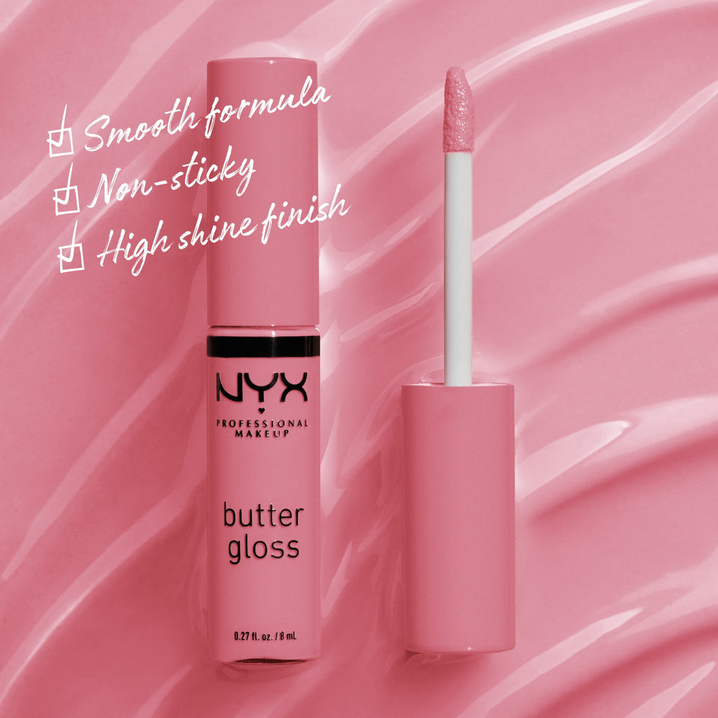 (2 pack) NYX Professional Makeup Butter Gloss Non-Sticky Lip Gloss, Angel Food Cake, 0.27 fl oz
