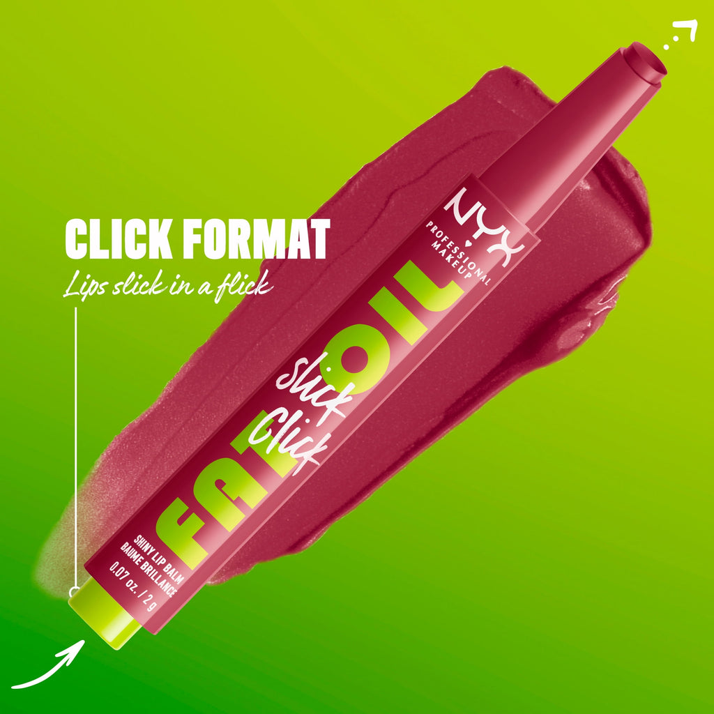 NYX Professional Makeup Fat Oil Slick Click Hydrating Tinted Lip Gloss with Lightweight Hydration, In The Drafts, 0.07 oz