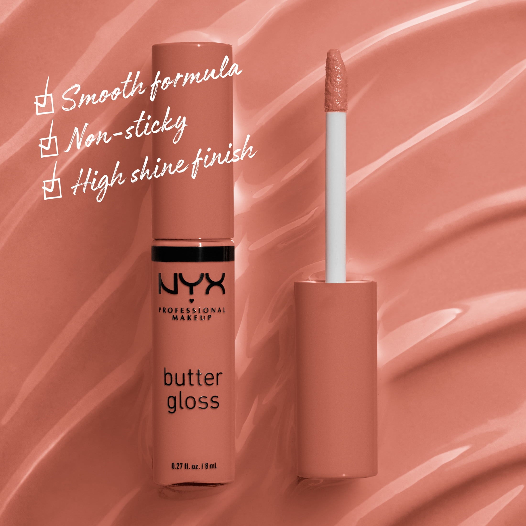 (2 pack) NYX Professional Makeup Butter Gloss, Non-Sticky Lip Gloss, Sugar High, 0.27 Oz