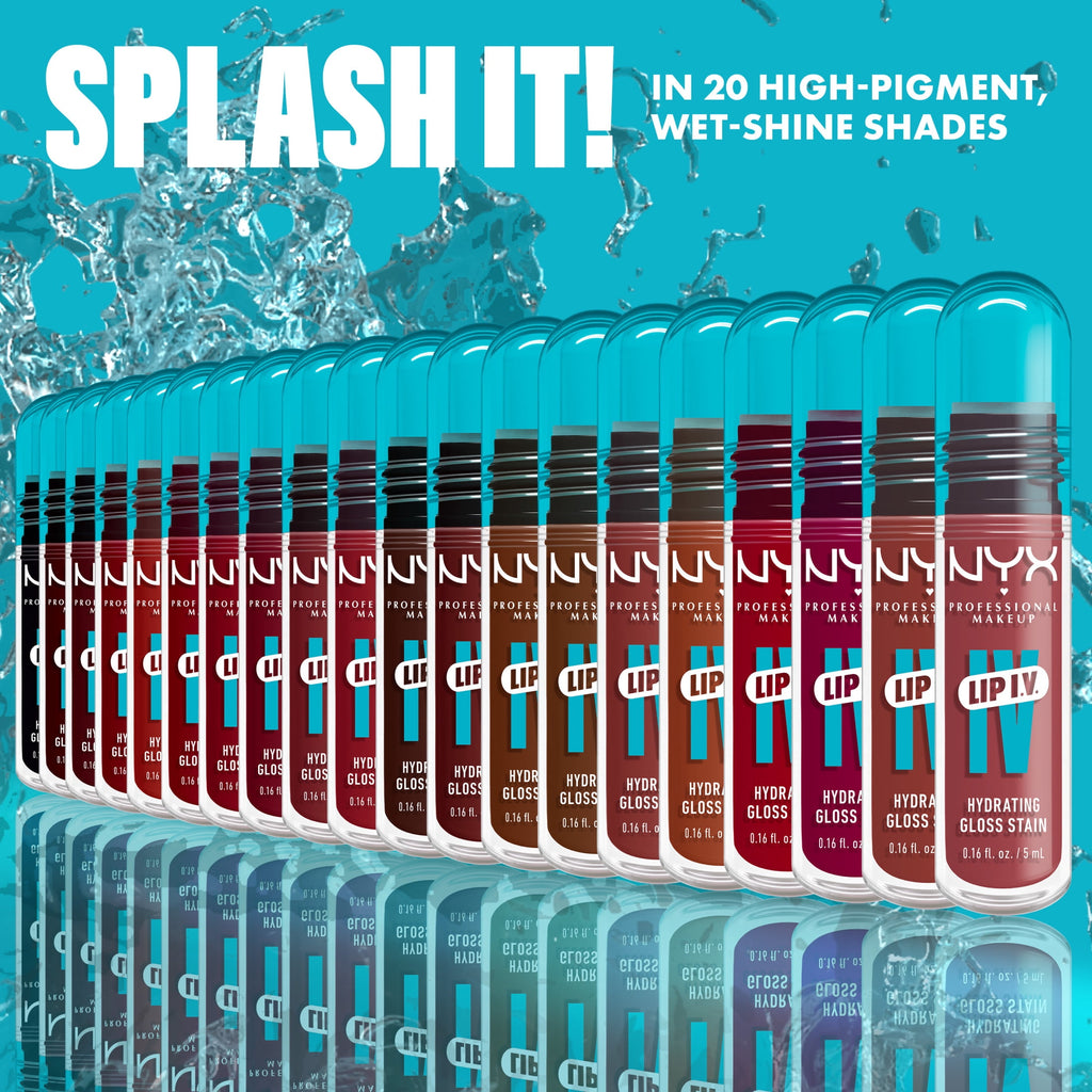 NYX Professional Makeup Lip IV Hydrating Lip Gloss & Lip Stain with Coconut Water, Drippin in Rose, 0.16 fl oz