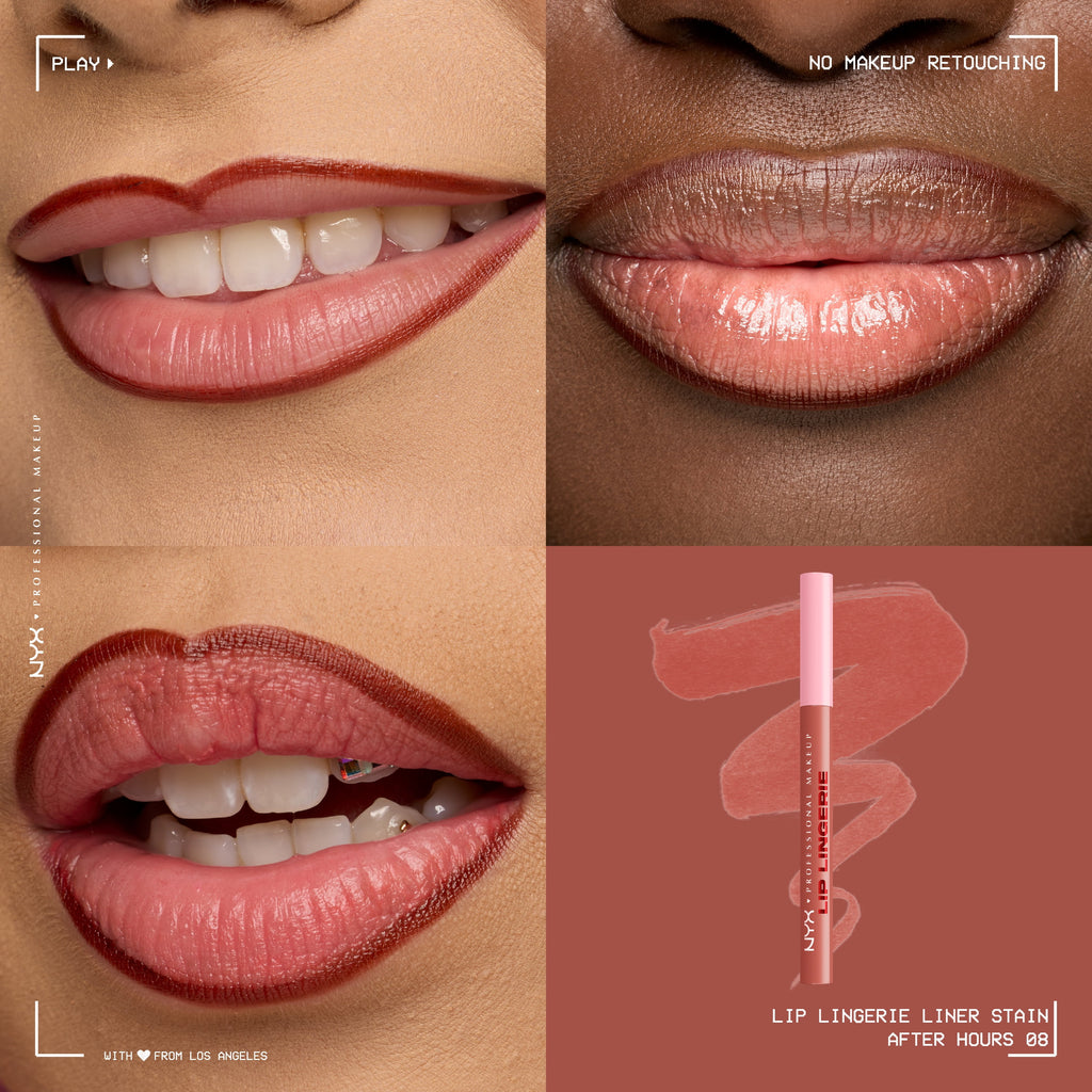 NYX Professional Makeup Lip Lingerie Lip Liner Stain, Waterproof Lip Color, After Hours, 0.03 fl oz