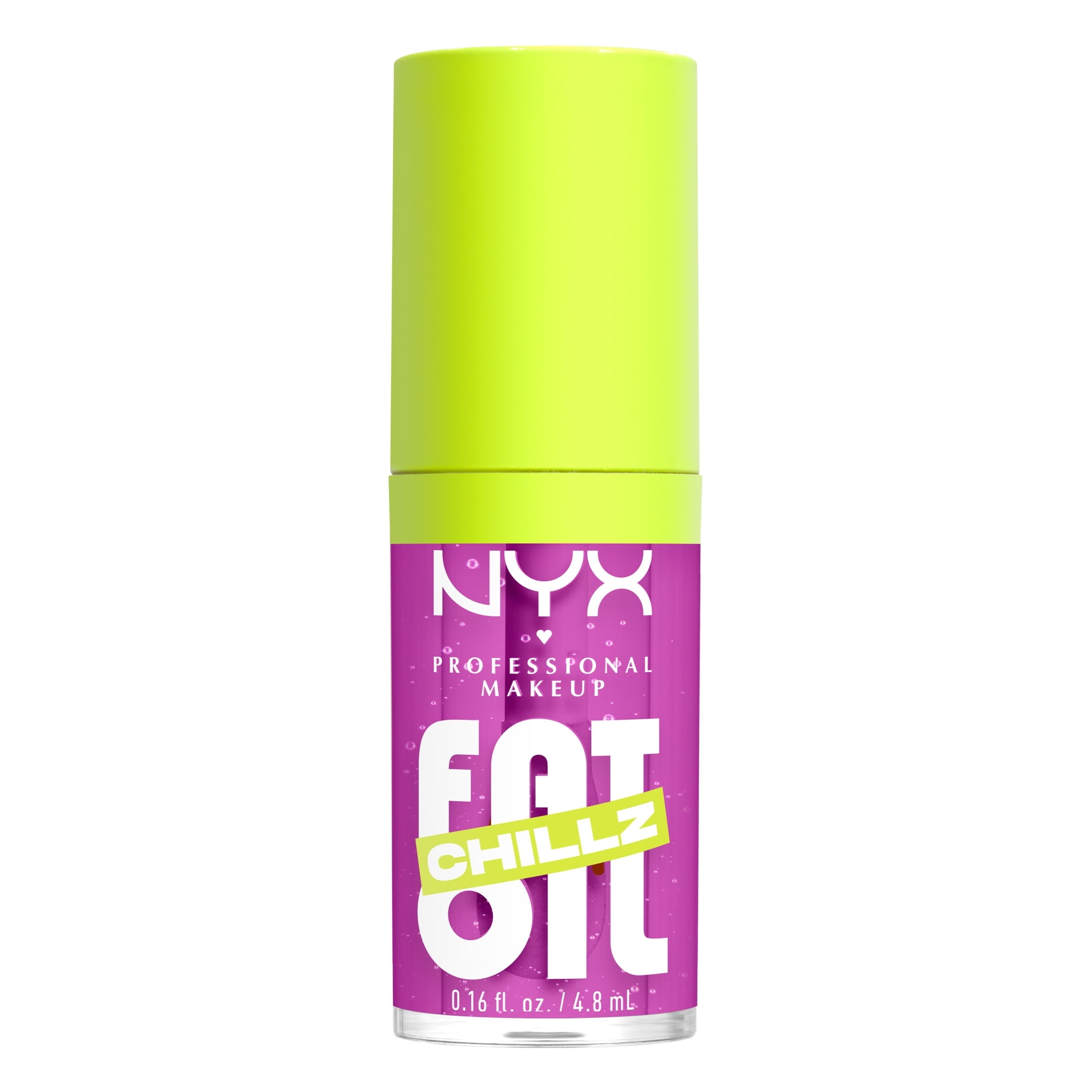 NYX Professional Makeup Fat Oil Chillz Lip Gloss, 12 Hour Hydration, Strawberry Slush, 0.16 fl oz