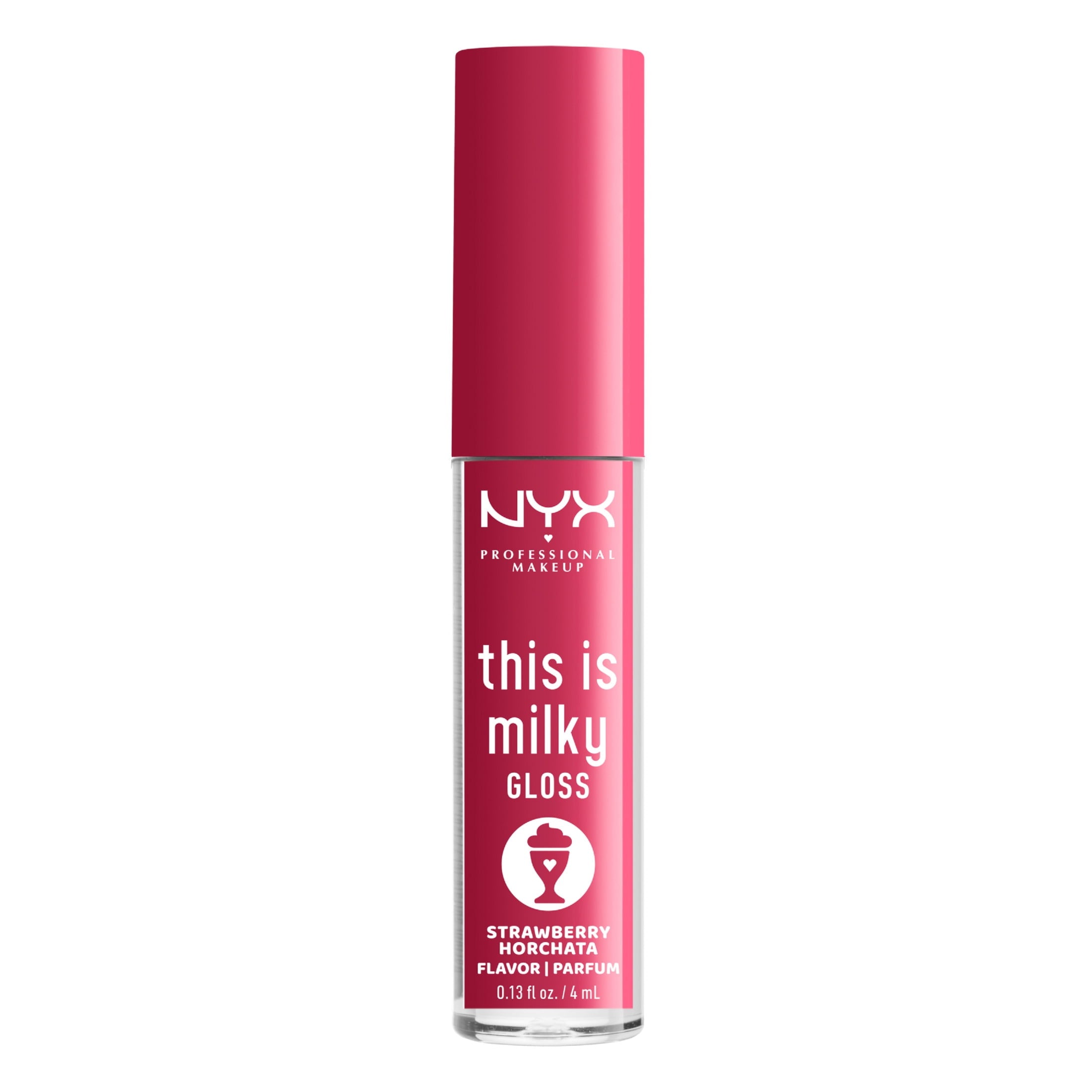 NYX Professional Makeup This Is Milky Gloss, Lip Gloss with 12 Hr Hydration, Strawberry Horchata