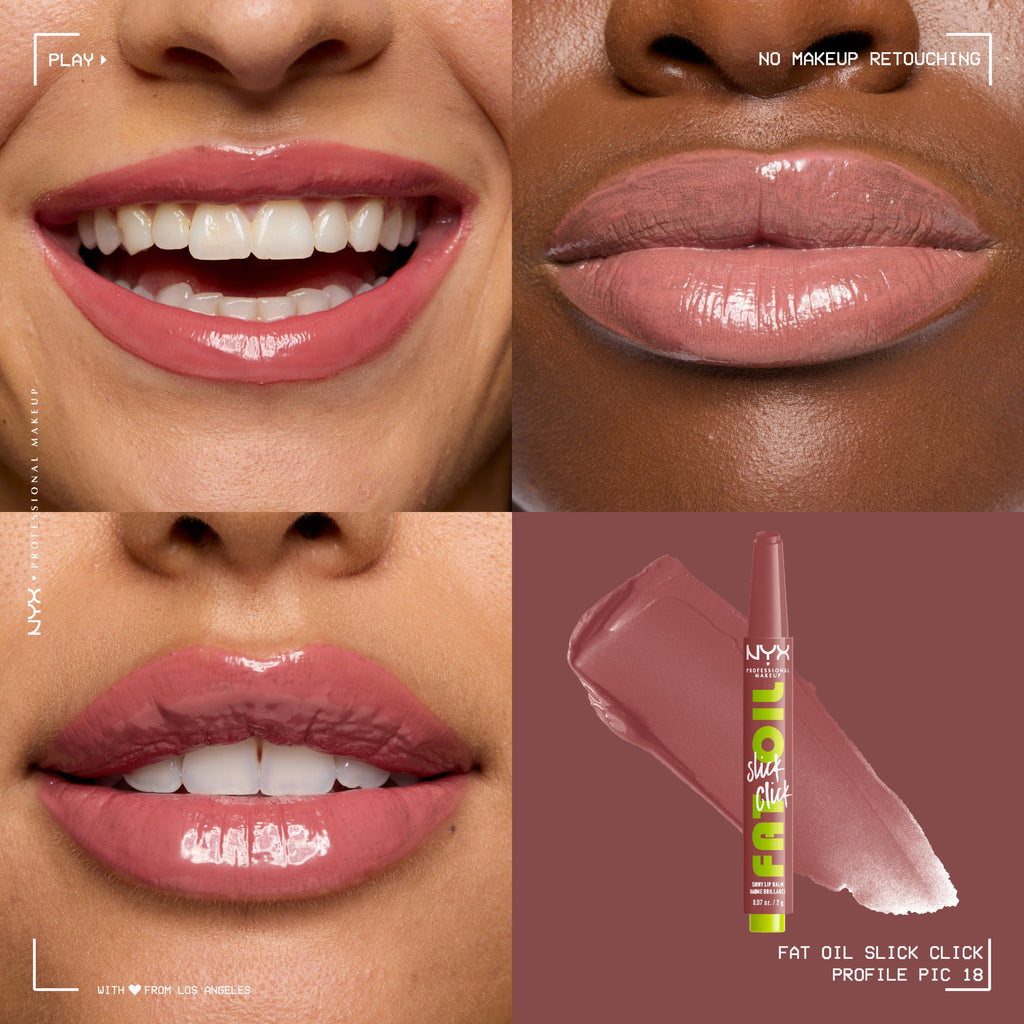 NYX Professional Makeup Fat Oil Slick Click Hydrating Tinted Lip Gloss with Lightweight Hydration, Profile Pic, 0.07 oz