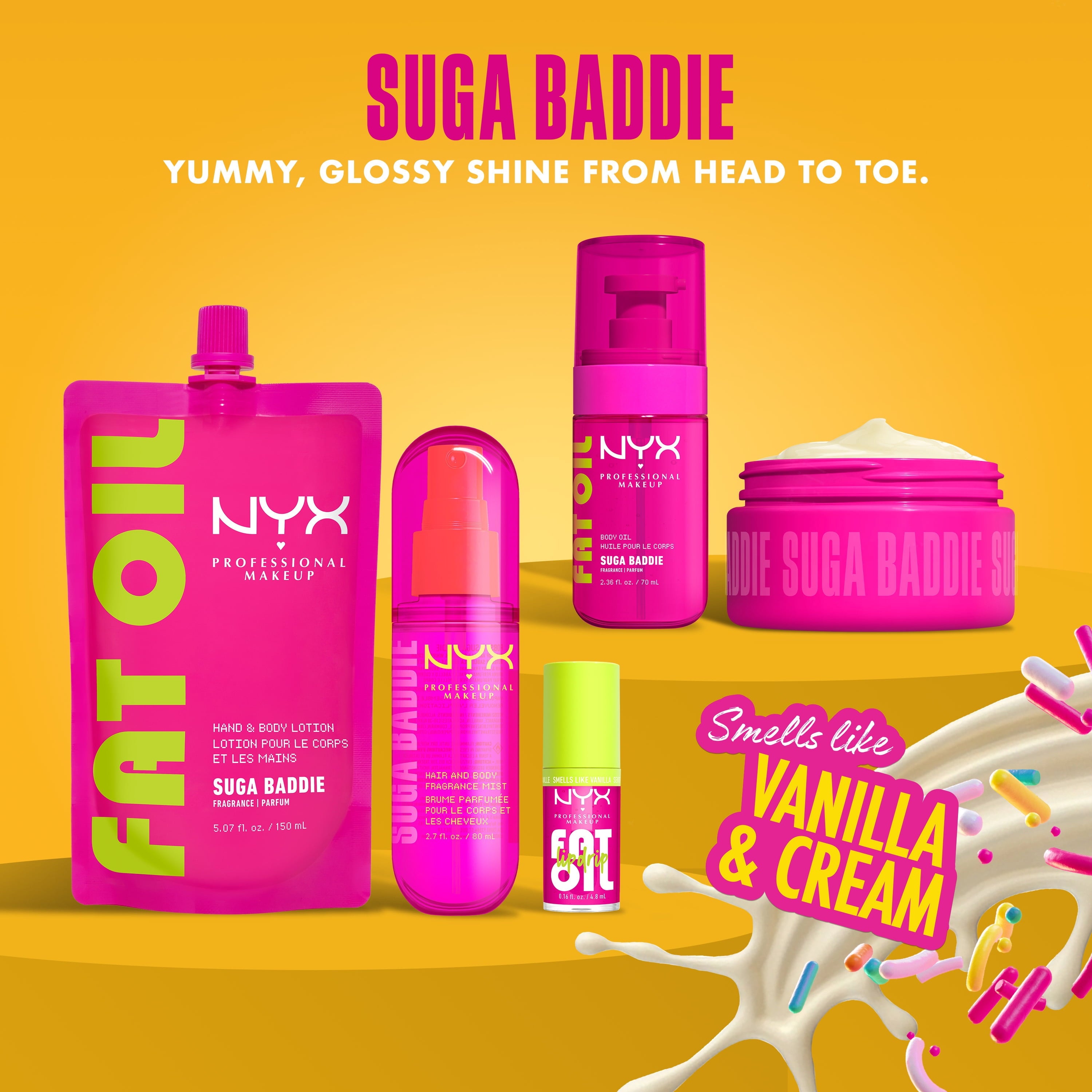 NYX Professional Makeup Fat Oil Lip Drip Hydrating Lip Gloss And Lip Oil, Suga Baddie, 0.16 Fl Oz