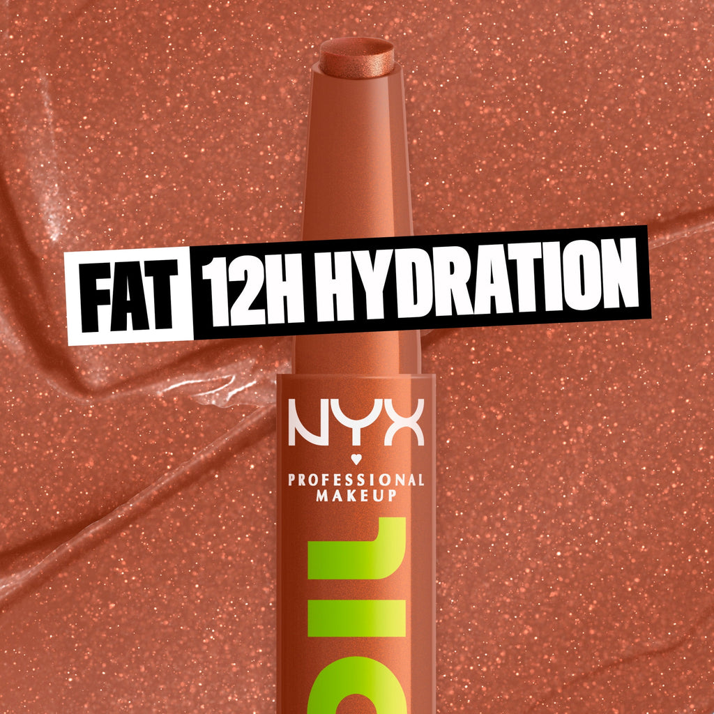 NYX Professional Makeup Fat Oil Slick Click Hydrating Tinted Lip Gloss with Lightweight Hydration, Feedworthy, 0.07 oz