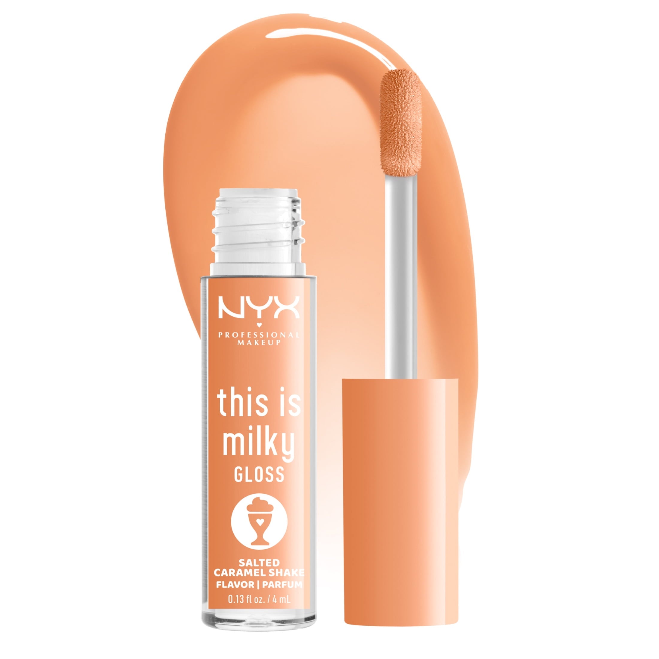 NYX Professional Makeup This Is Milky Gloss, Lip Gloss with 12 Hr Hydration, Salted Caramel Shake