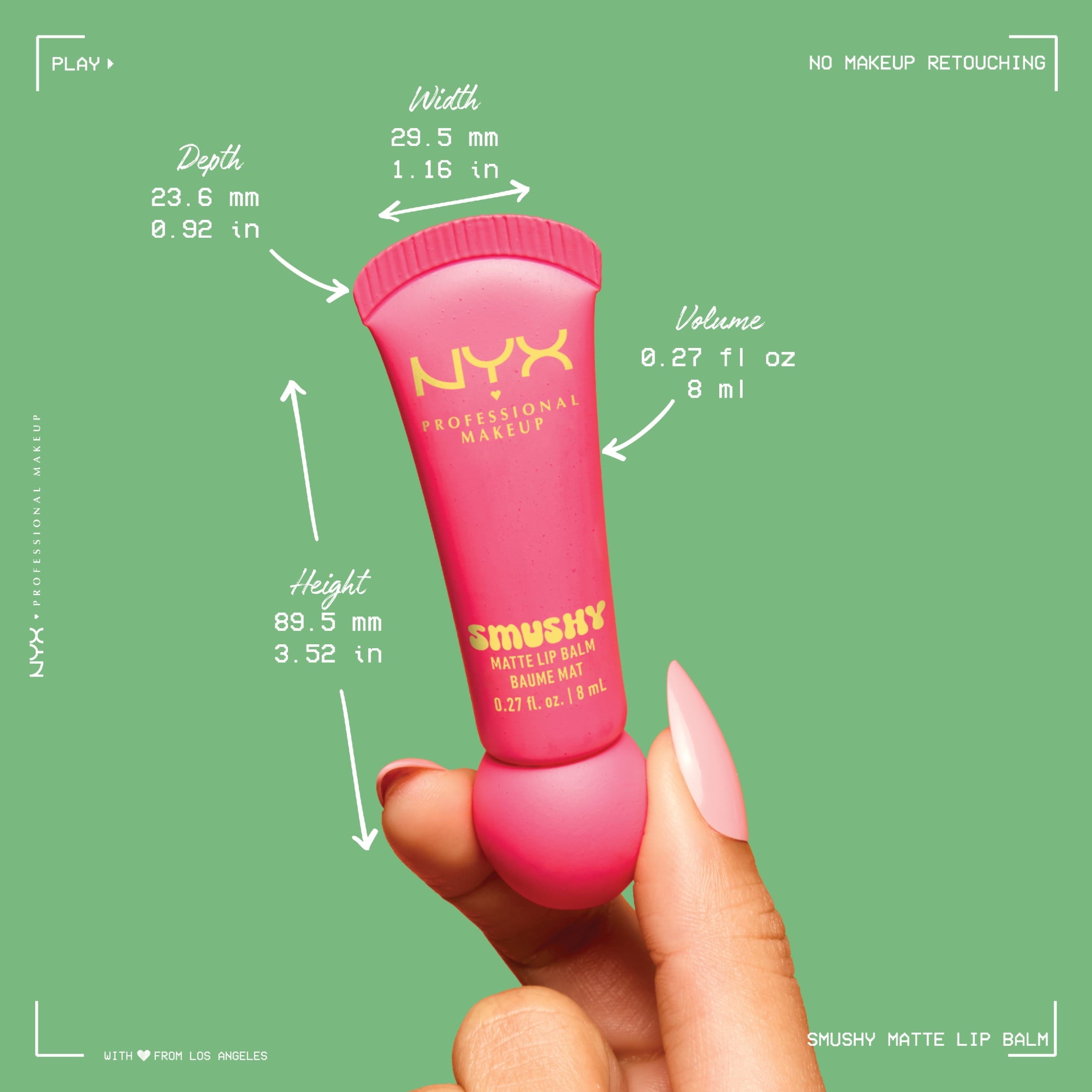 NYX Professional Makeup Smushy Matte Lip Balm, Swipe Sesh, Light Dusty Rose, 0.27 fl oz
